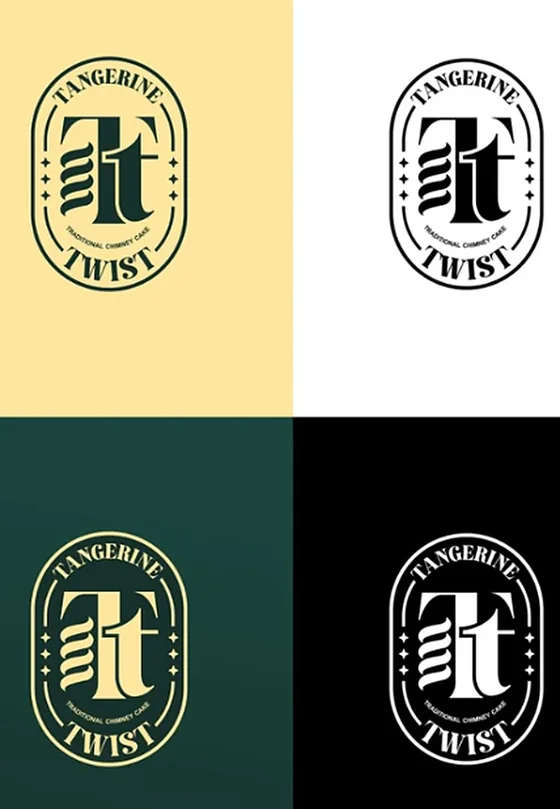Tangerine Twist badge in four color versions